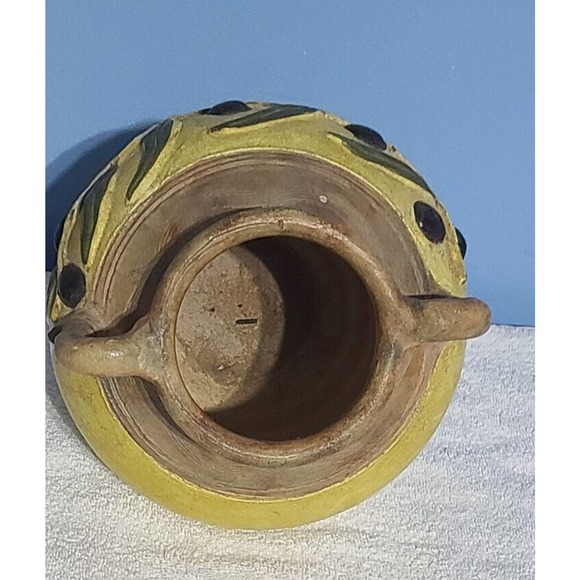 Rear Vintage Earthenware Olive Glazed Jar. Made in The Phillipines. Antique Jars - Picture 12 of 12